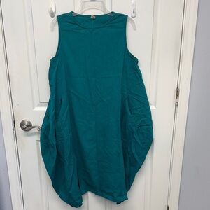 Teal Sleeveless Bubble Dress